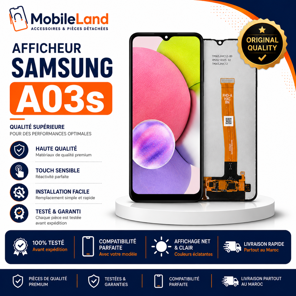 AFFICHEUR SAMSUNG A02S/A025 SERVICE PACK BLACK