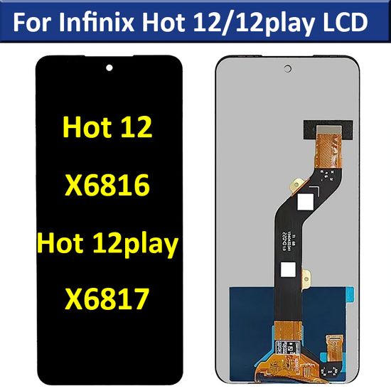 AFFICHEUR INFINIX X6816/HOT12 BLACK ORIGINAL